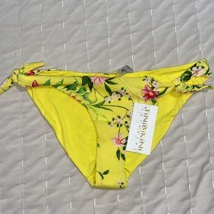 NEW TiniBikini Yellow Floral Swim Bottoms XL